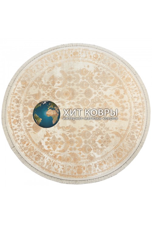 Турецкий ковер Tajmahal 0650 Крем-золотой круг